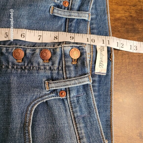 Madewell Jeans 28 Skinny Crop 9" Mid Rise Tummy Control Dewey Wash AJ173 - Picture 10 of 13